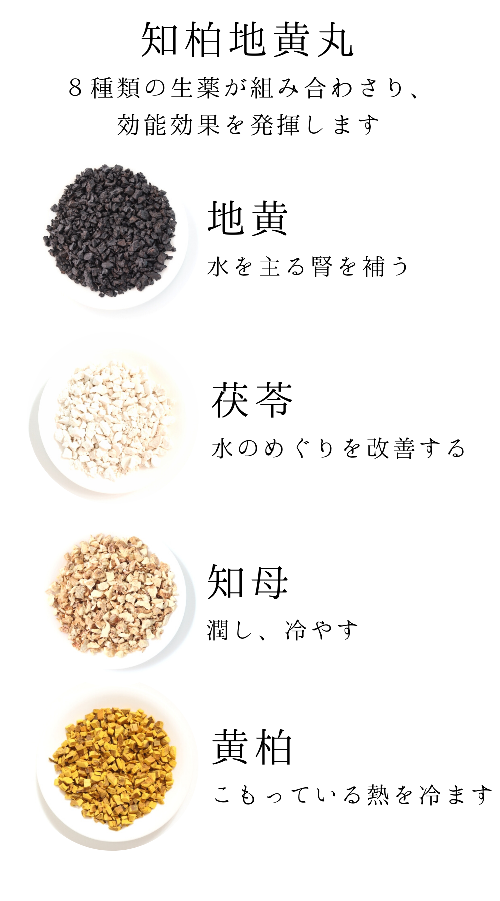 知柏地黄丸料(ちばくじおうがんりょう)【薬局製剤】煎じ薬