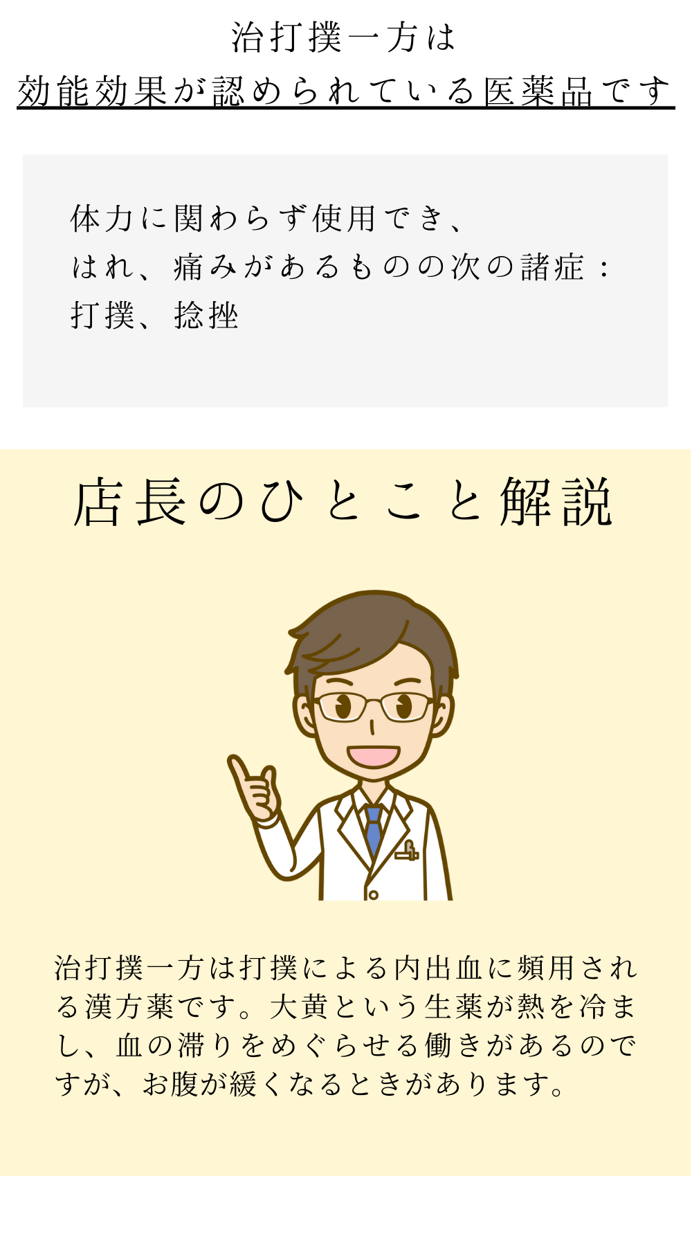 治打撲一方(ぢだぼくいっぽう)【薬局製剤】煎じ薬