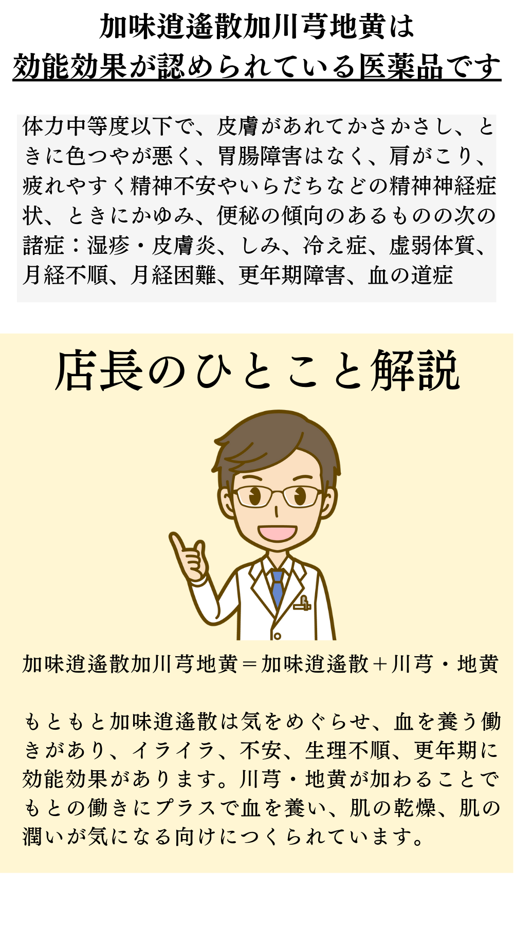 加味逍遙散料加川芎地黄【薬局製剤】煎じ薬