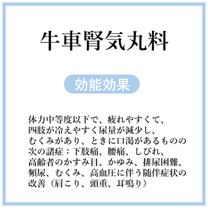 牛車腎気丸料(ごしゃじんきがん)【薬局製剤】煎じ薬